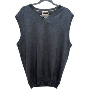Joseph Abboud 100% Merino Wool Sweater Vest XL Charcoal Grey NWT V Neck Winter